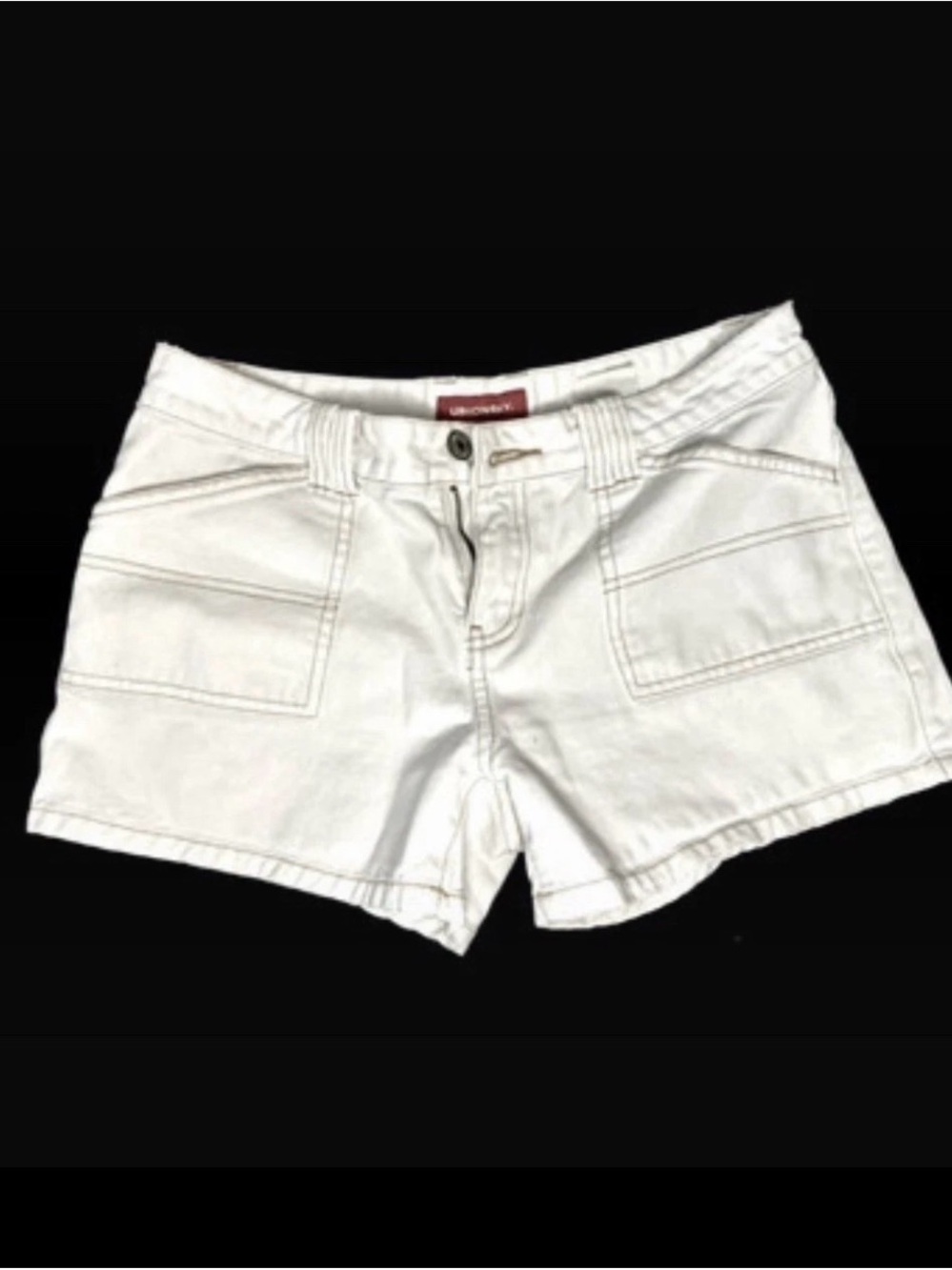 Vintage Unionbay Jean Shorts Womens Size 7/30in White Low Rise Denim Button Y2K